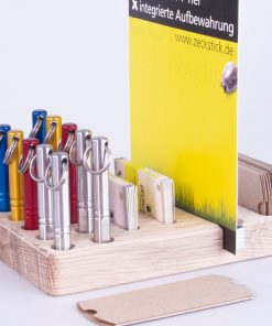 10 Zeckstick im Holz-Aufsteller